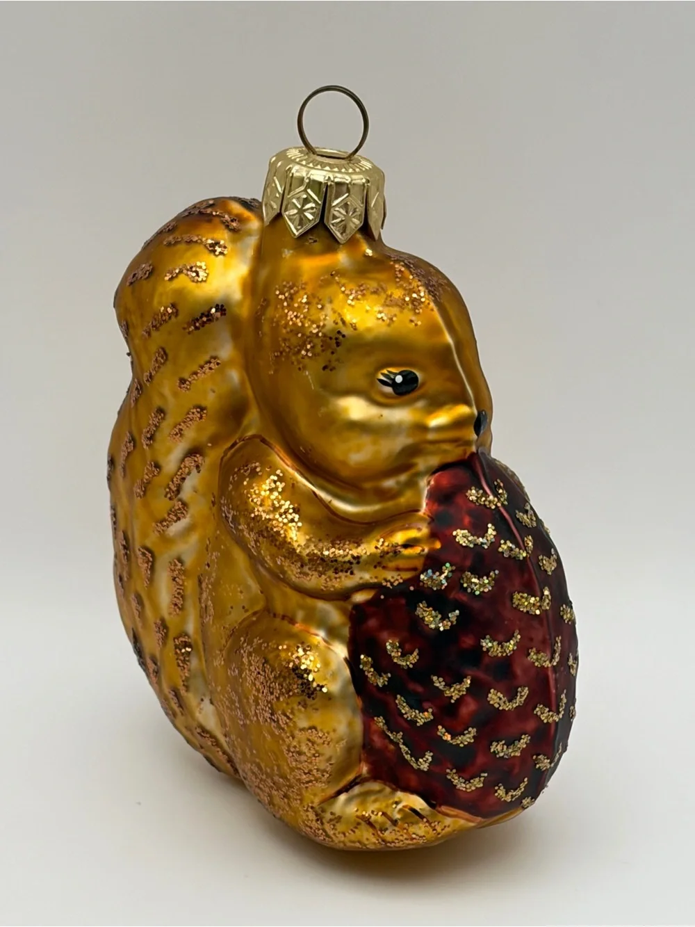 SQUIRREL Glass 4” Ornament Thanksgiving Fall Christmas Hand Painted/Decorated